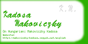 kadosa makoviczky business card